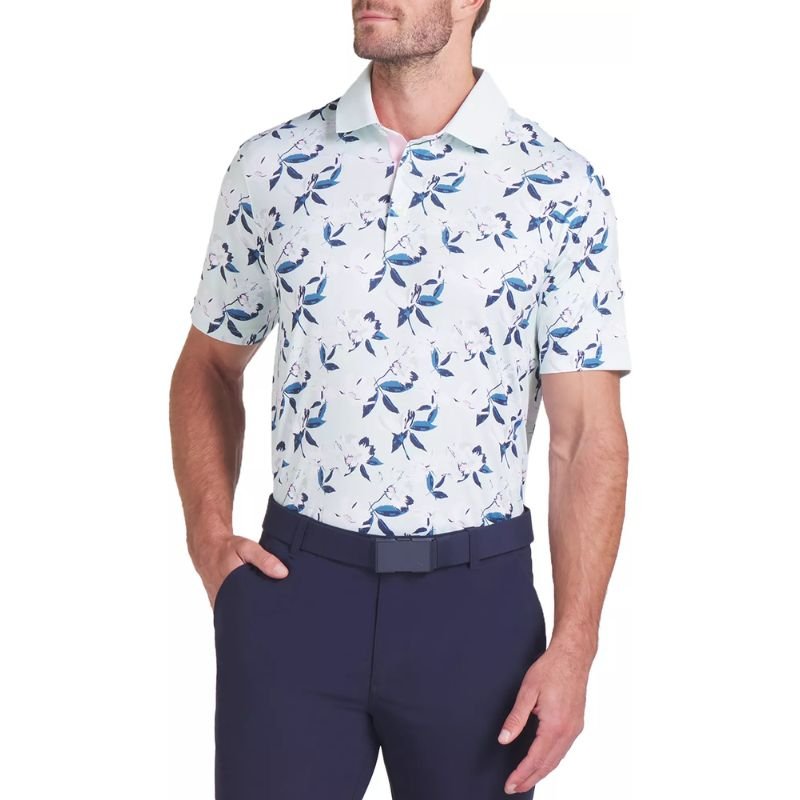 PUMA AP Spring Florals Golf Polo Peaceful Blue