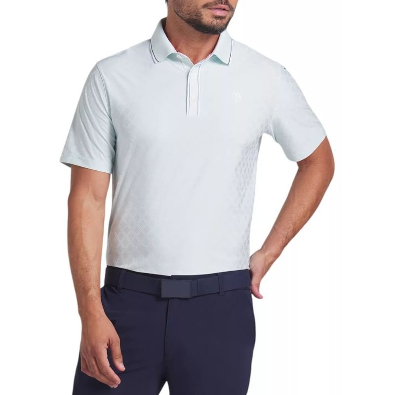 PUMA AP Tipped Jacquard Golf Polo Peaceful Blue