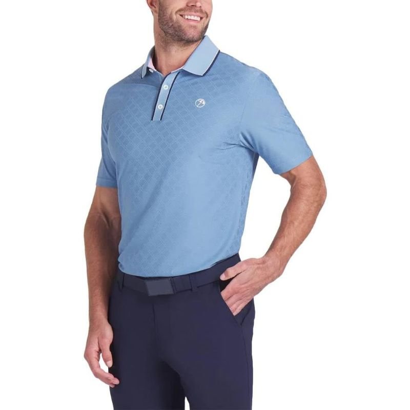 PUMA AP Tipped Jacquard Golf Polo Zen Blue