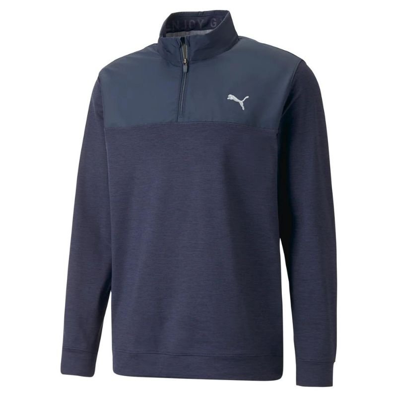 PUMA CLOUDSPUN Colorblock Golf 1/4 Zip Navy Blazer/Navy Blazer Heather