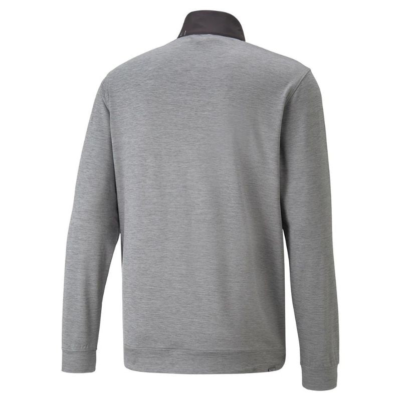 PUMA CLOUDSPUN Colorblock Golf 1/4 Zip Puma Black/Quiet Shade Heather
