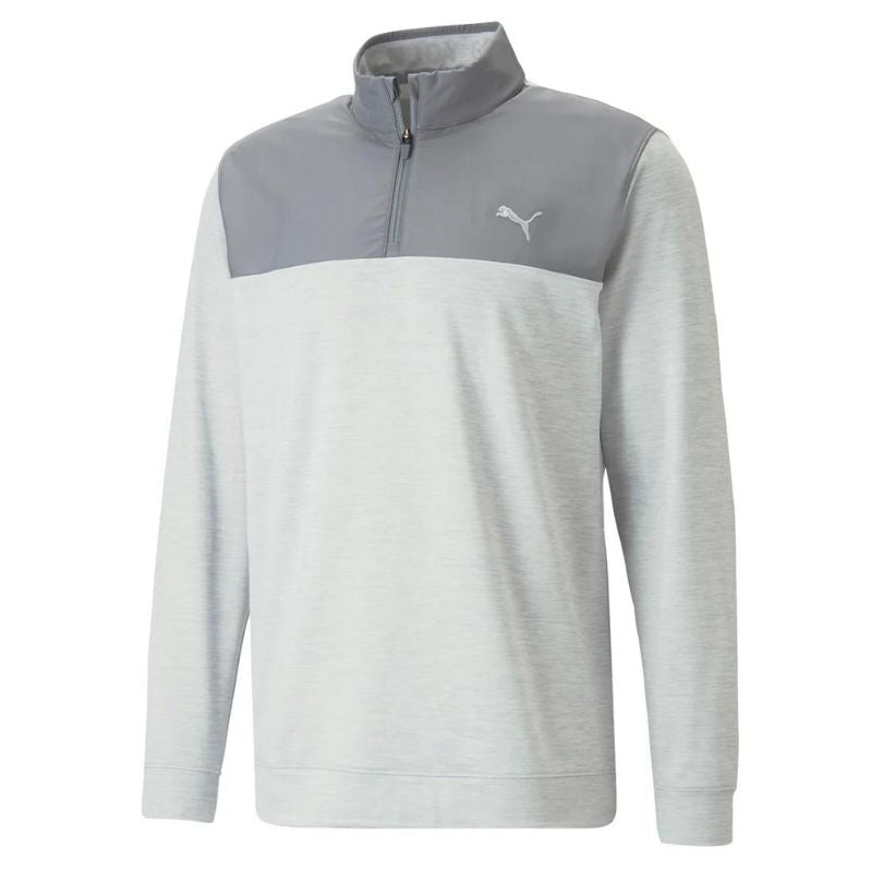 PUMA CLOUDSPUN Colorblock Golf 1/4 Zip Quiet Shade/High Rise Heather