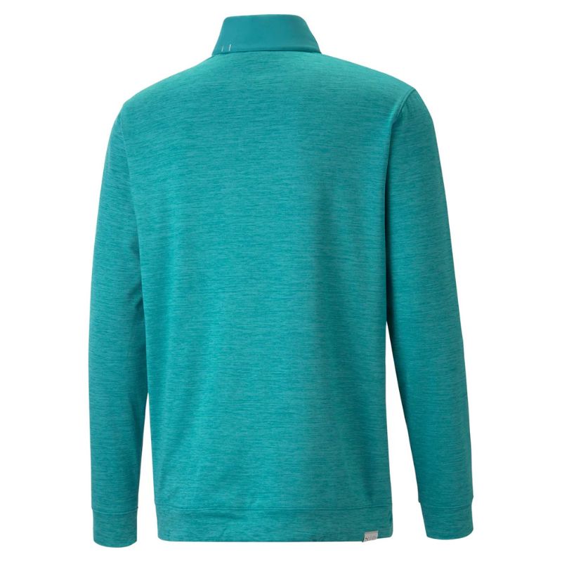 PUMA CLOUDSPUN Colorblock Golf 1/4 Zip Green Lagoon Heather
