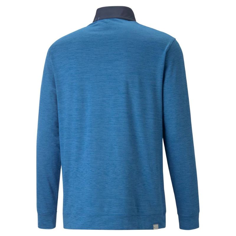 PUMA CLOUDSPUN Colorblock Golf 1/4 Zip Navy Blazer/Pacific Green Heather
