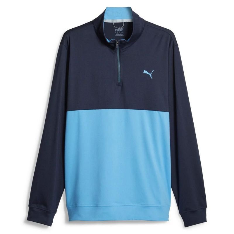 PUMA Gamer Colorblock 1/4 Zip Navy Blazer/Regal Blue