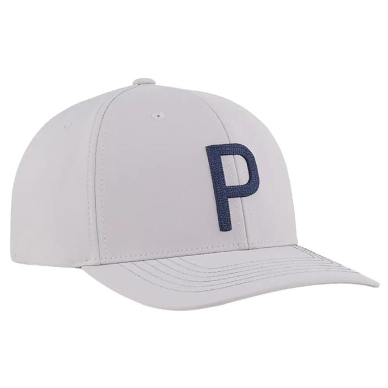 PUMA Heritage P Golf Cap Ash Gray Deep Navy OSFA