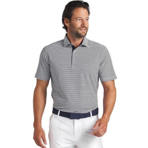 PUMA Isle Pique Golf Polo Deep Navy White Glow