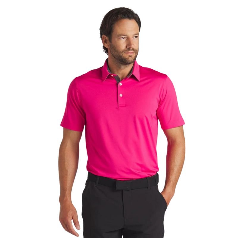 PUMA MATTR Brigade Golf Polo - Previous Season Garnet Rose Aqua Blue