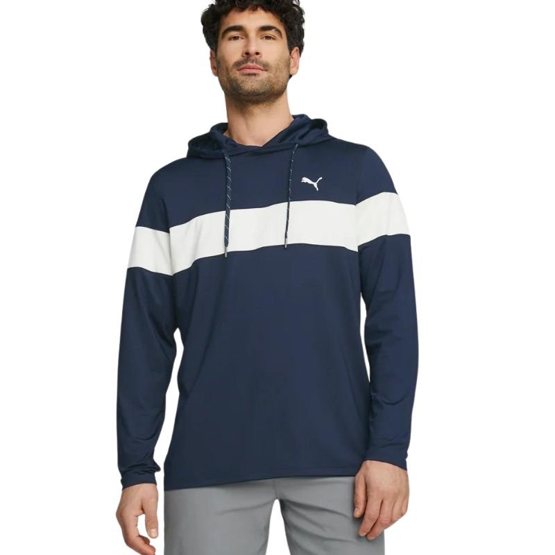 PUMA MATTR Colorblock Golf Hoodie Navy Blazer/Bright White