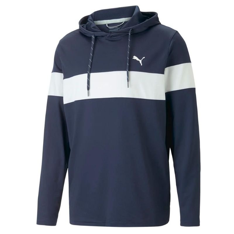PUMA MATTR Colorblock Golf Hoodie Navy Blazer/Bright White