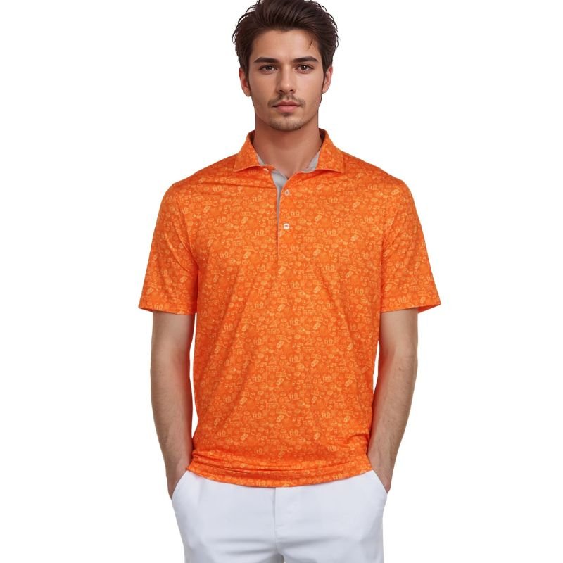 PUMA MATTR Peach Stand Golf Polo Rickie Orange