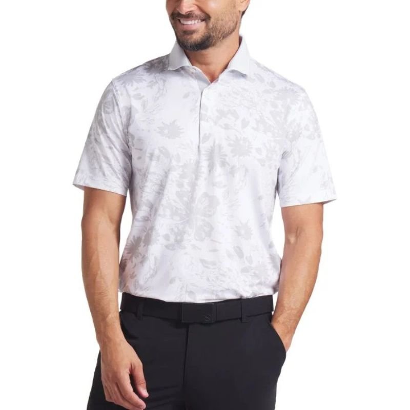 PUMA MATTR Rose Golf Polo White Glow Ash Gray