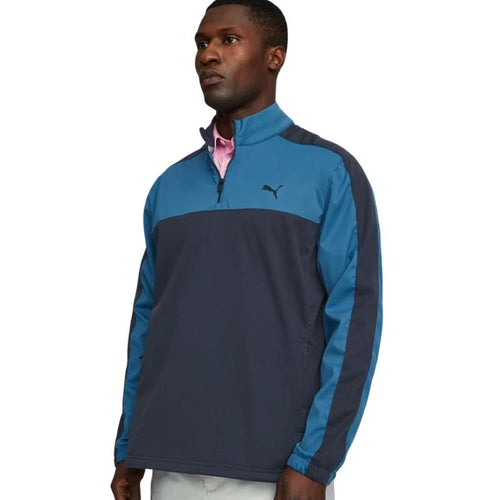 PUMA Momentum Woven Golf 1/4 Zip Lake Blue/Navy Blazer SMALL