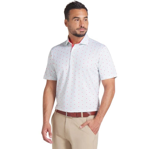 PUMA Pique Botanic Golf Polo Peaceful Blue Peach Frost