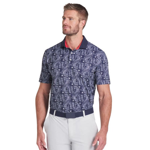 PUMA Pique Royal Golf Polo Deep Navy White Glow