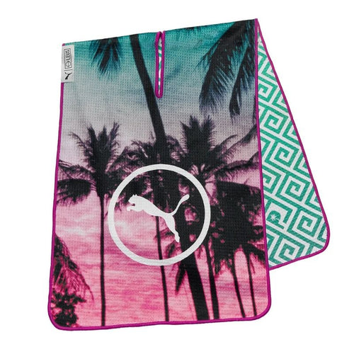 PUMA PTC Microfiber Golf Towel Pink Blue