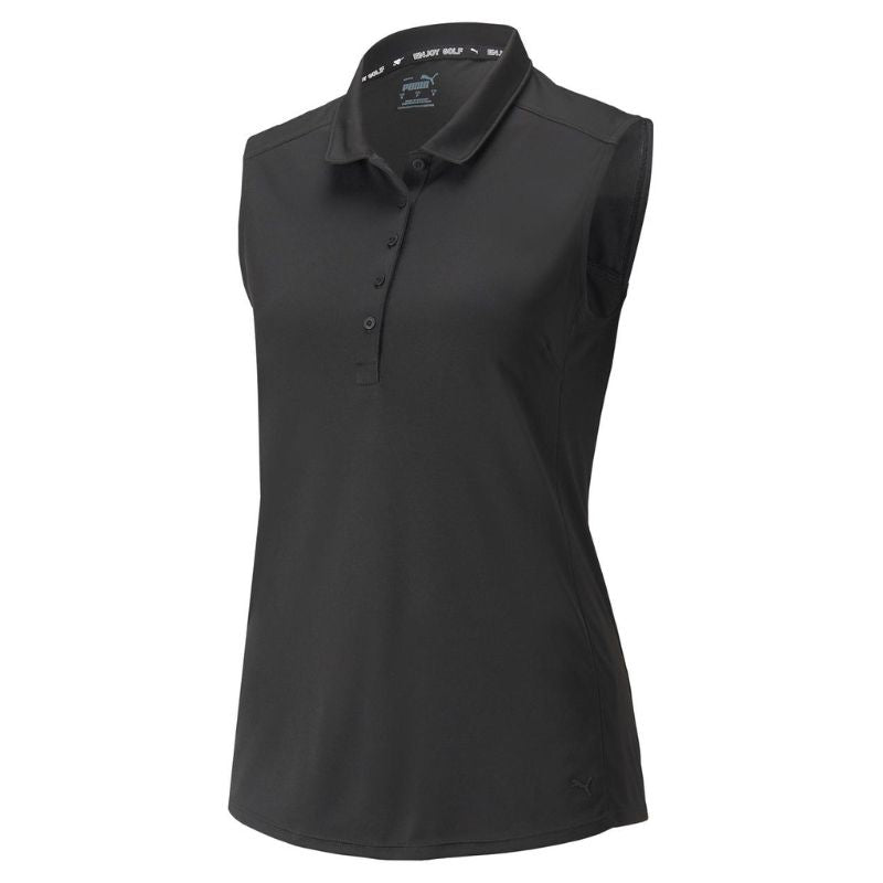 PUMA Women's Gamer Sleeveless Golf Polo Black