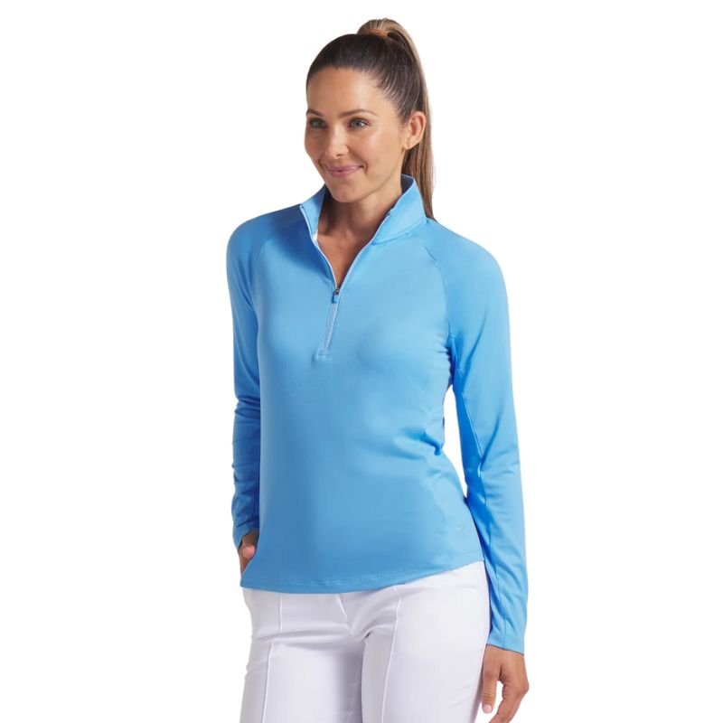 PUMA Women's Pure 2.0 1/4 Zip Team Light Blue