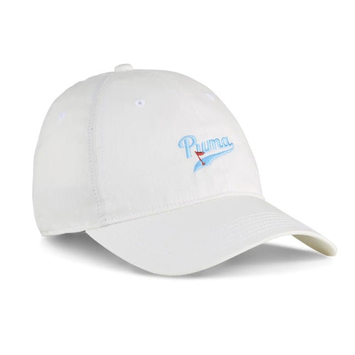 PUMA Women's Script Dad Golf Hat White OSFA