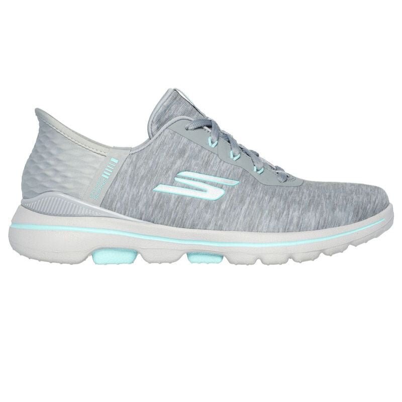 Skechers Women's Go Golf Walk 5 Slip-in Spikeless Shoes Grey Aqua Medium