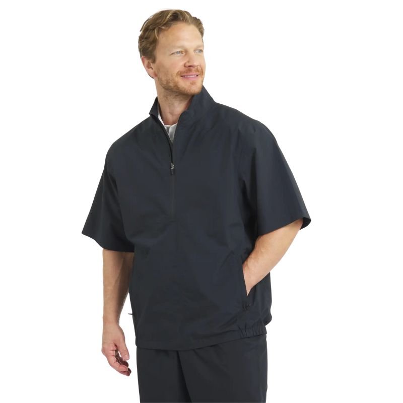 Sun Mountain Monsoon Short - Sleeve Rain Jacket White/Cadet SMALL