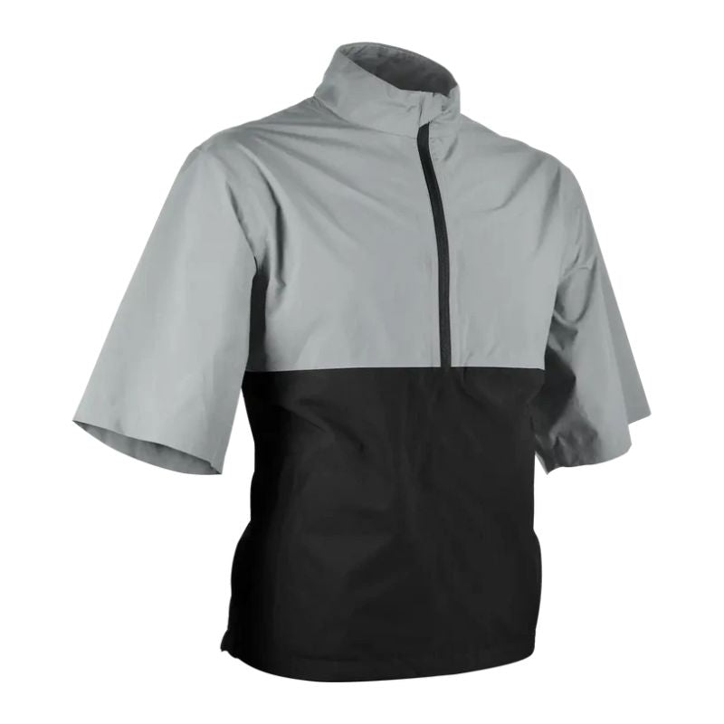 Sun Mountain Monsoon Short - Sleeve Rain Jacket Platinum/Black SMALL