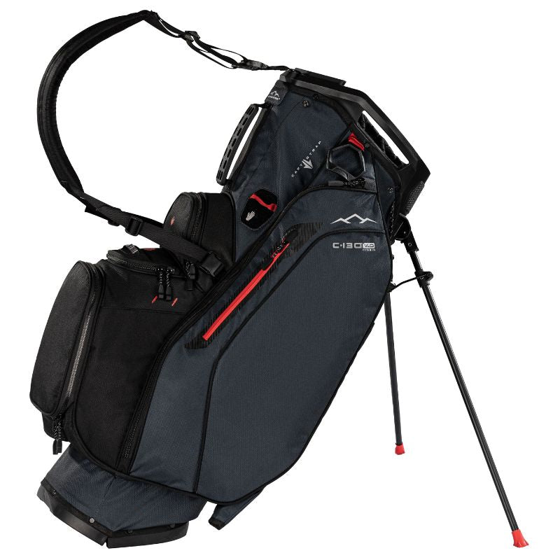Sun Mountain 2026 C-130 Hybrid VLO Stand Bag Steel Black Red