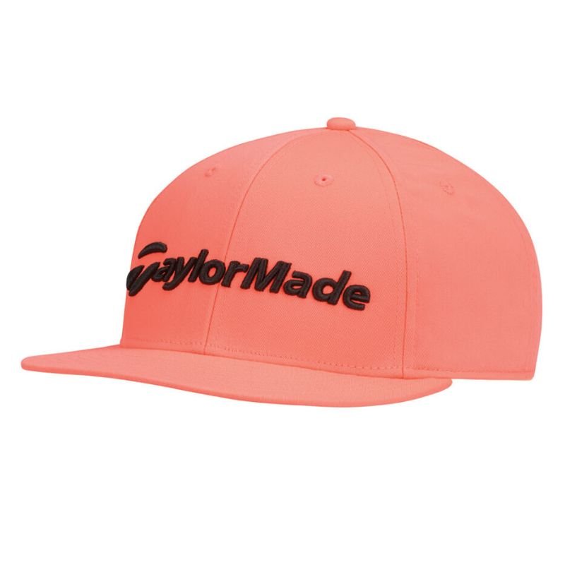 TaylorMade Carlsbad Flatbill Snapback Hat Coral Regular