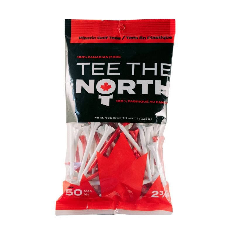 Tee The North Canada Plastic Golf Tees - 2 3/4" - Red/White Mix (50pk) Red White Mix 2 3 4"