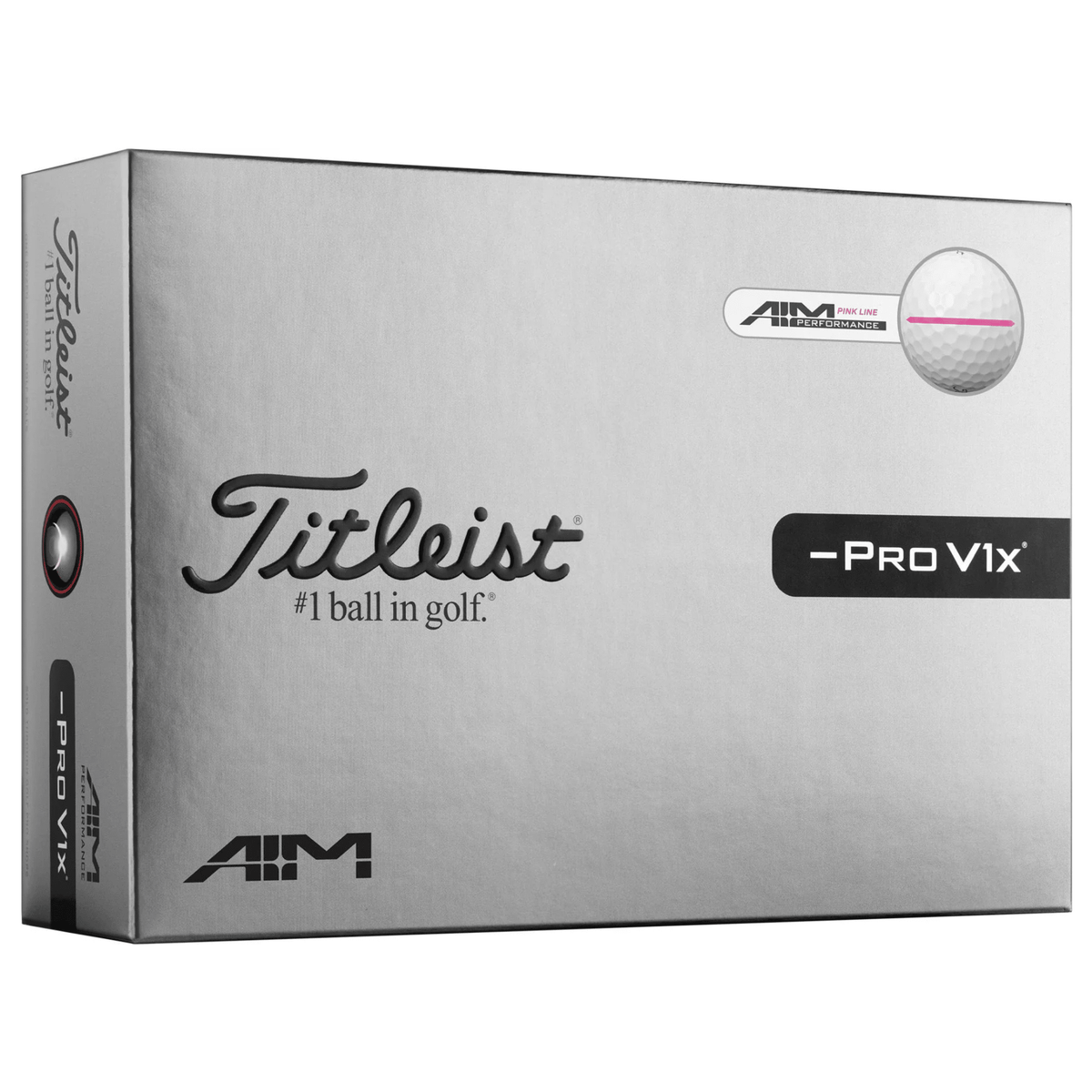 Titleist Pro V1x Left Dash Performance Alignment Golf Balls Pink