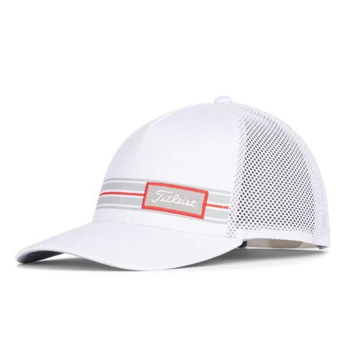 Titleist Surf Stripe Laguna Adjustable Hat White Red OSFA