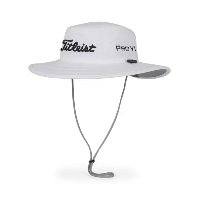 Titleist Tour Aussie Bucket Hat White Black OSFA