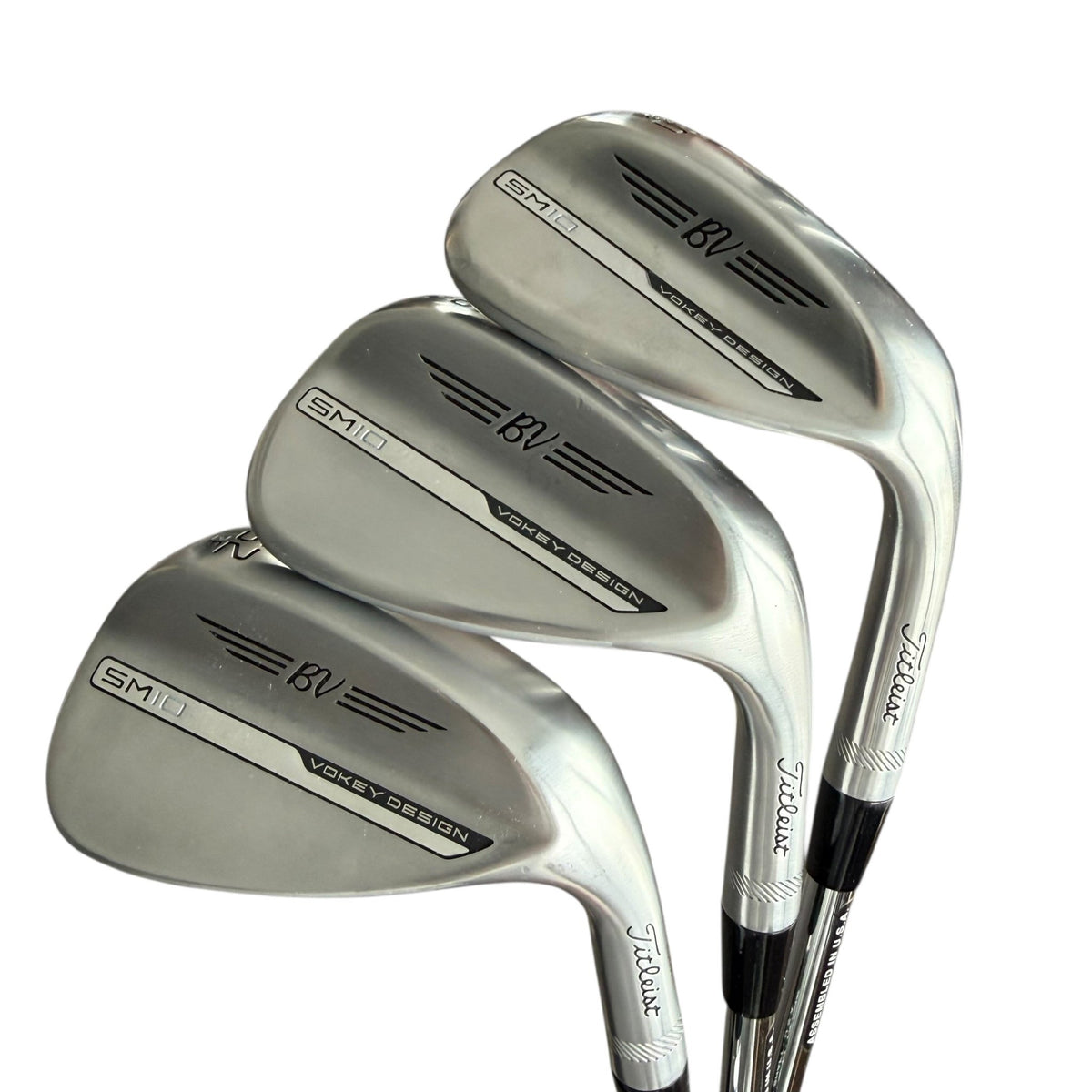 Titleist Vokey SM10 Chrome Wedge Set - 52° 56° 60° - Indoor Demo Right 52.12 F 56.14 F 60.06 K Steel - Project X Rifle 6.0 (-0.5" SHORT)