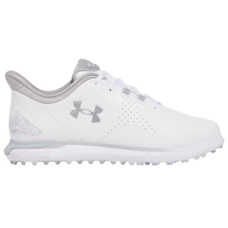Under Armour Drive Fade Spikeless Golf Shoes White Metallic Silver