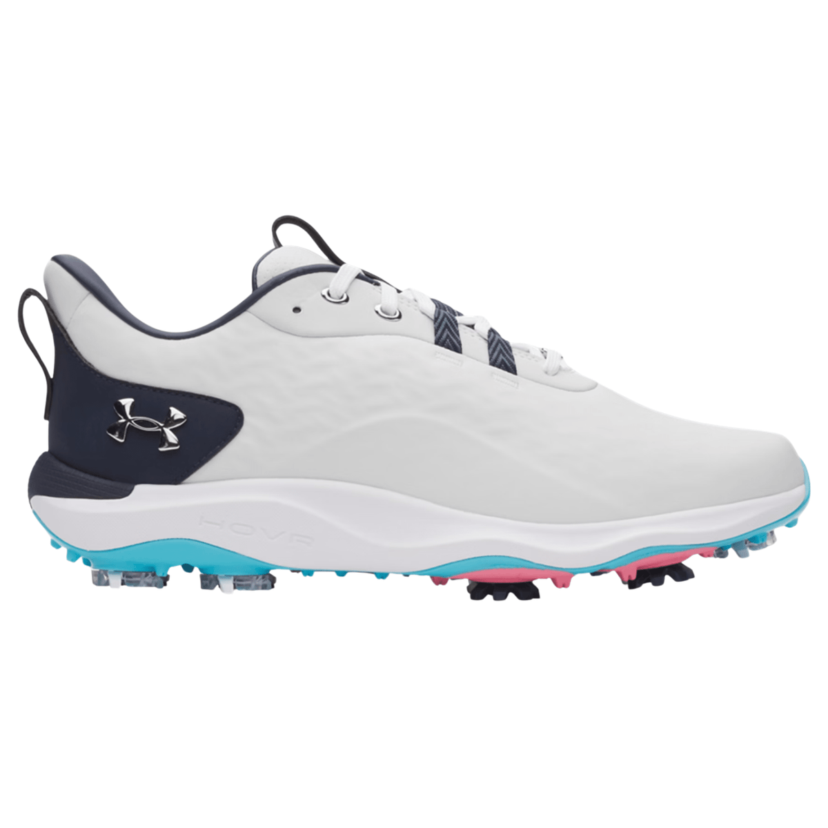 Under Armour Drive Pro Clone Golf Shoes Distant Gray Midnight Navy Metallic Silver Medium
