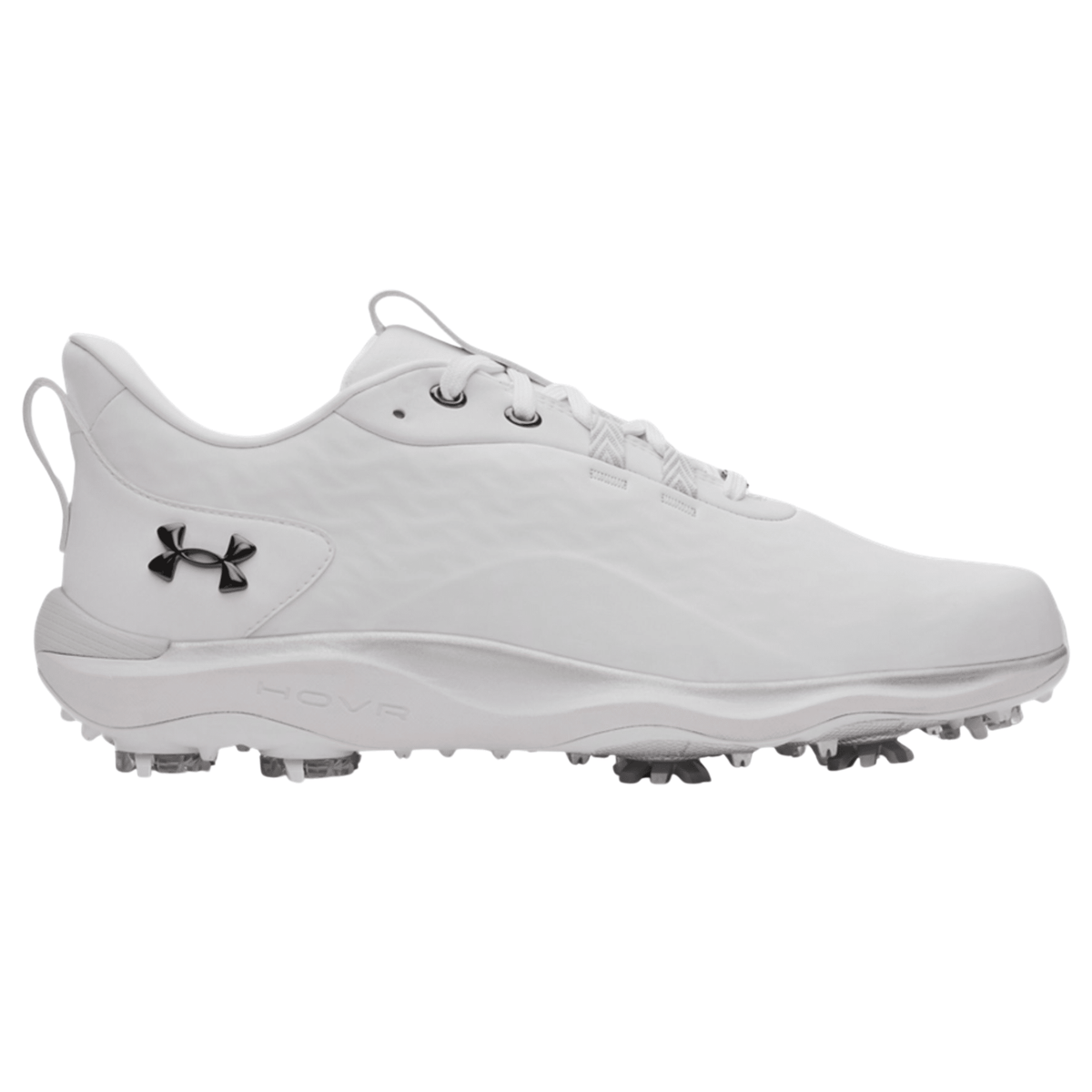 Under Armour Drive Pro Clone Golf Shoes White Metallic Gun Metal Medium