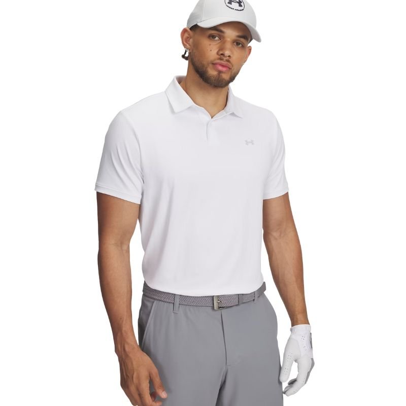 Under Armour Drive Sport Pique Golf Polo White Halo Gray
