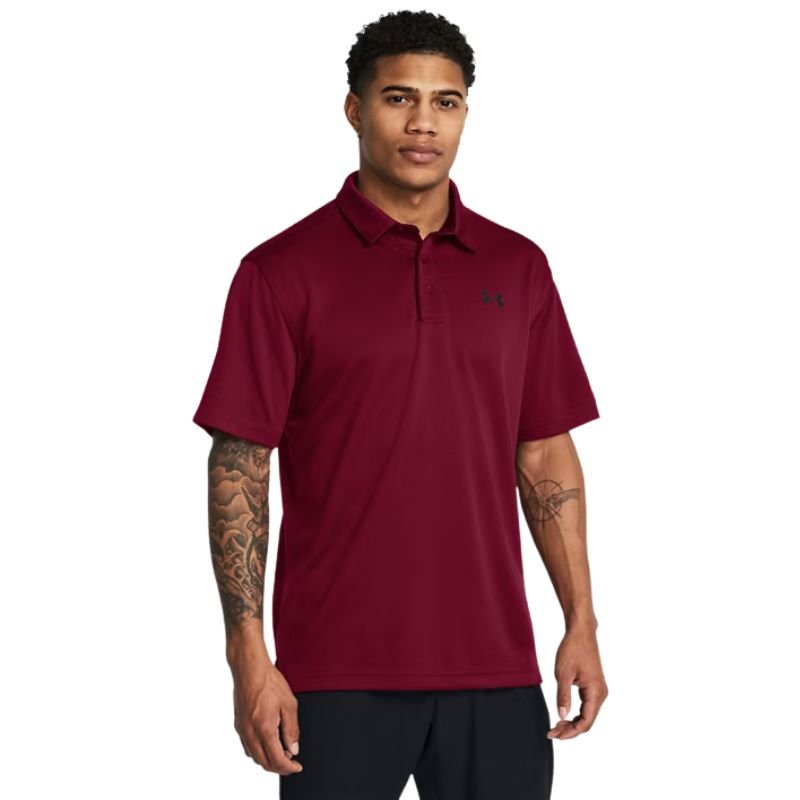 Under Armour Tech Golf Polo Cardinal Black