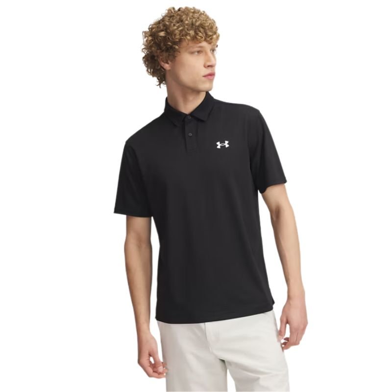 Under Armour Tee To Green Pique Golf Polo Black