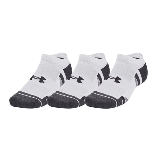 Under Armour Unisex Performance Tech No Show Socks - 3 - Pack White LARGE - MEN (8.5 - 13) / WOMEN (10 - 14)