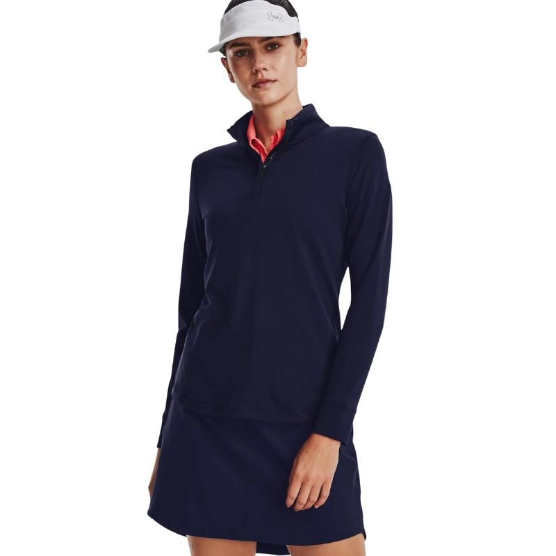 Under Armour Women's Playoff 1/4 Zip - Previous Season Midnight Navy Metallic Silver