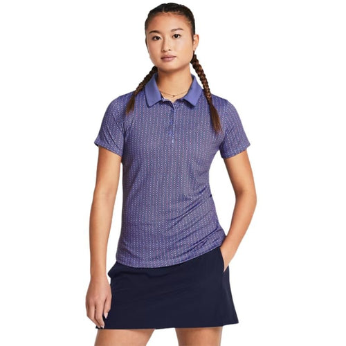 Under Armour Women's Playoff Ace Polo Celeste/Starlight/Midnight Navy SMALL