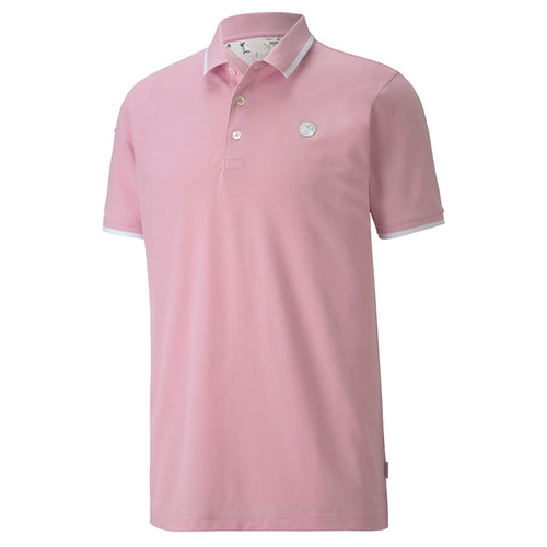 Puma Signature Tipped Golf Polo Men's Shirt Puma Pink SMALL 