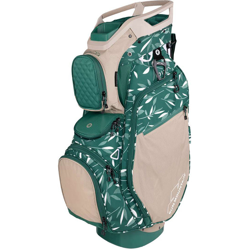 Sun Mountain 2023 Women&#39;s Diva Cart Bag Cart bag Sun Mountain White/Taupe/Green Leaf  