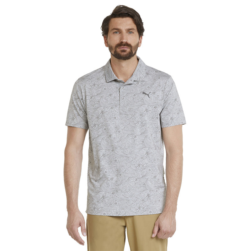 Puma Gust-O-Wind Golf Polo Men's Shirt Puma Grey MEDIUM 