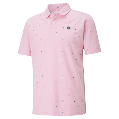 Puma Legacy Print Polo Men's Shirt Puma Pink SMALL