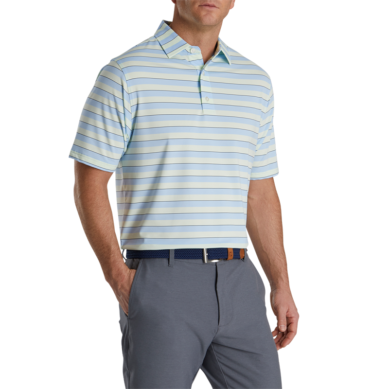 FootJoy Regency Stripe Lisle Self Collar - Previous Season Style Men's Shirt Footjoy Mint SMALL 