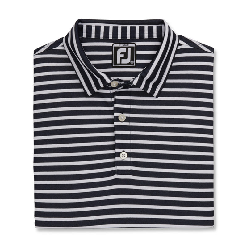 FootJoy Junior Striped Pique Self Collar Polo - Previous Season Style Kid&#39;s Shirt Footjoy   