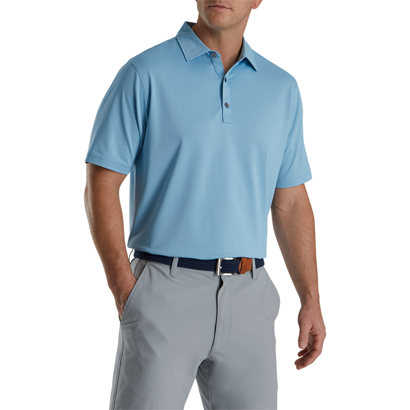 FootJoy 2022 Slub Yarn Solid Self Collar Polo - Previous Season Style Men's Shirt Footjoy Dusk Blue SMALL 