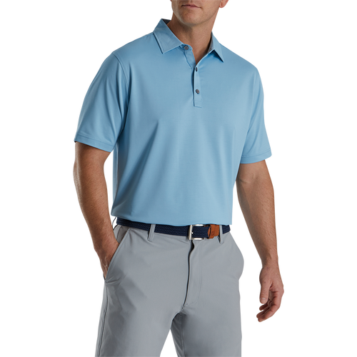 FootJoy 2022 Slub Yarn Solid Self Collar Polo - Previous Season Style Men's Shirt Footjoy Dusk Blue SMALL 